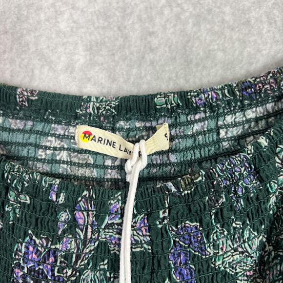 Marine Layer Forest Floral Ivy Smocked Midi Dress Size Small - Picture 13 of 14